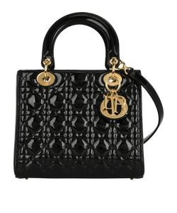 Medium Lady Dior, Patent, Black, 16-BO-0124, DB/B/S, 3*